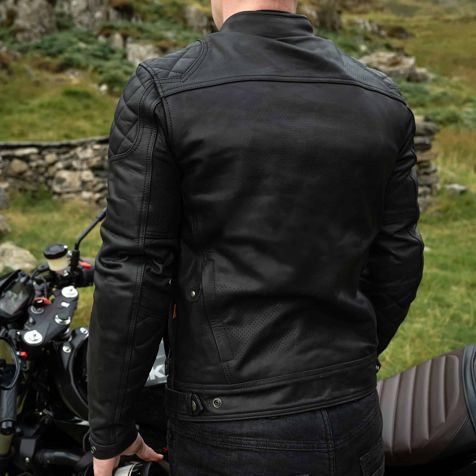 ol Bobber', Black Classic Leather Motorbike Jacket