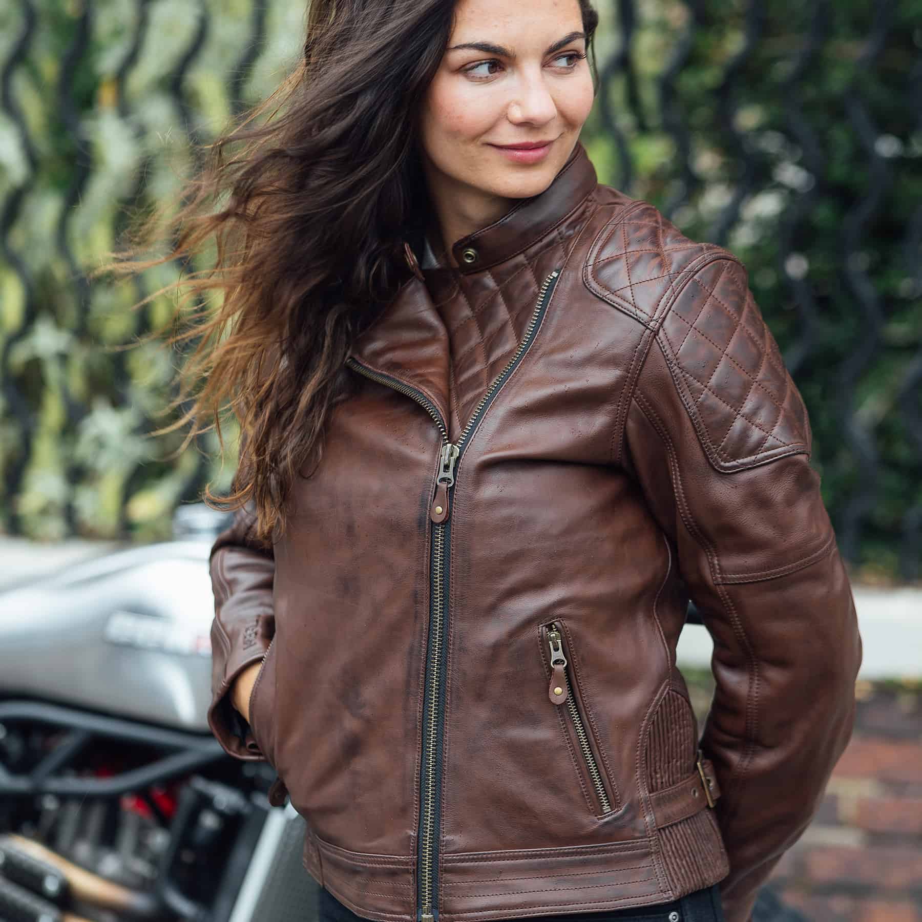 Bristol Ladies Classic Leather Motorcycle Jacket - Merlin Bike Gear