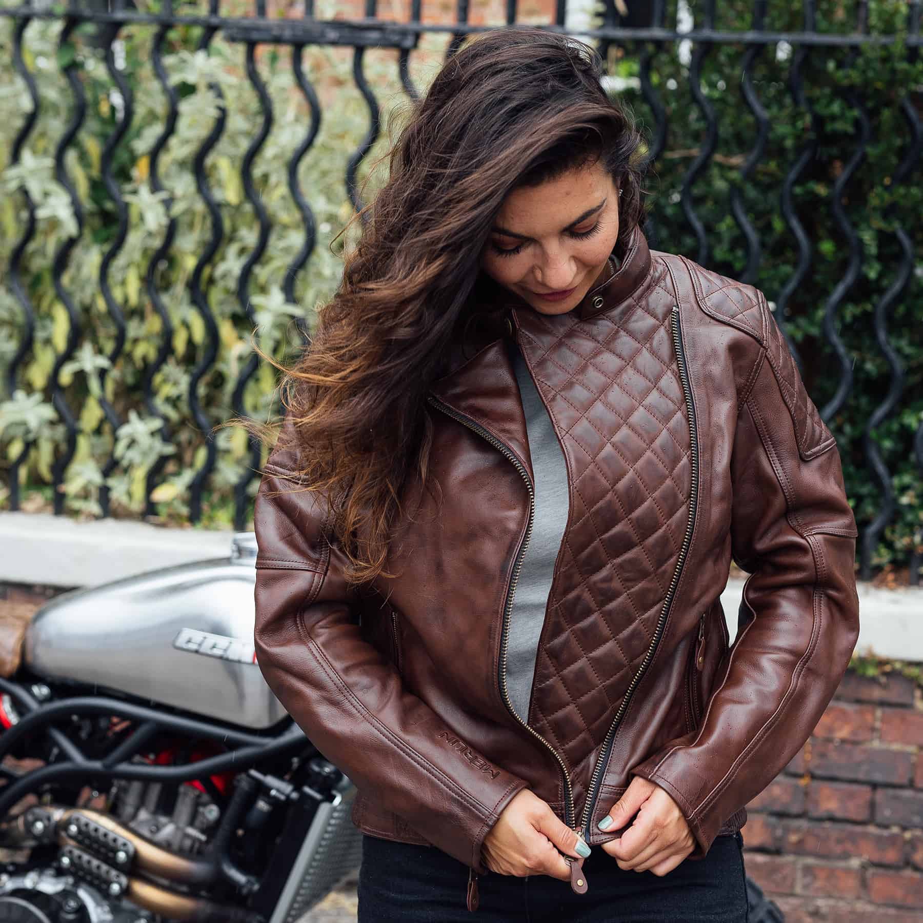 Bristol Ladies Classic Leather Motorcycle Jacket - Merlin Bike Gear